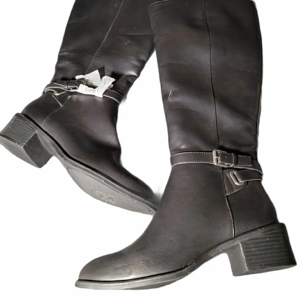 Chaps Womens Rhiannan-W Brown Riding Boots Sz 7.5